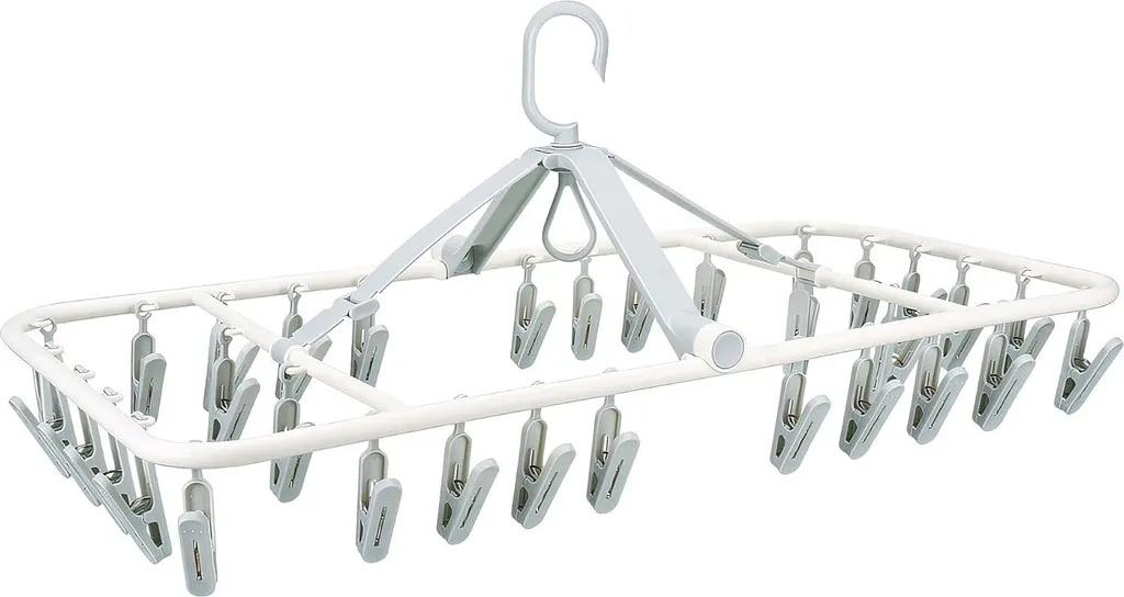 Séchoir inox anti-rouille 32 clips : fini les pinces plastique cassées