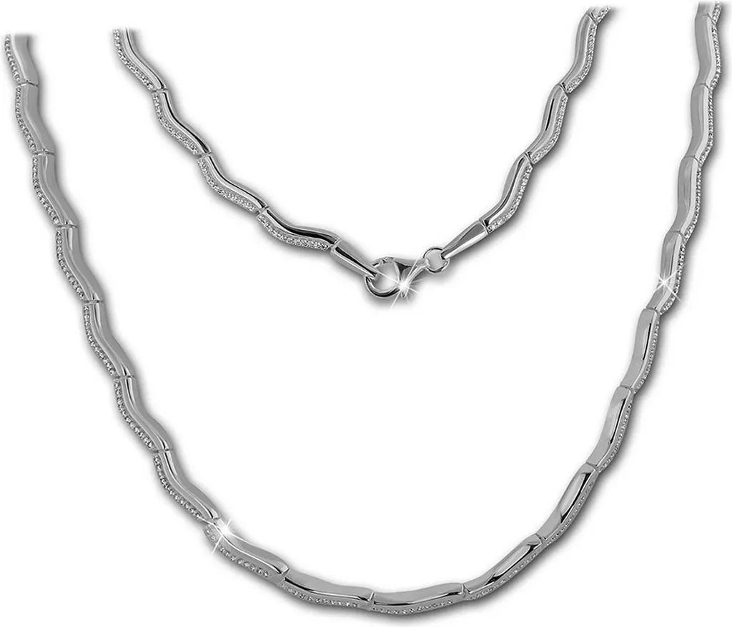 Collier Vague Argent 925 Anti-Oxydation pour Femme SilberDream D2SDK461W