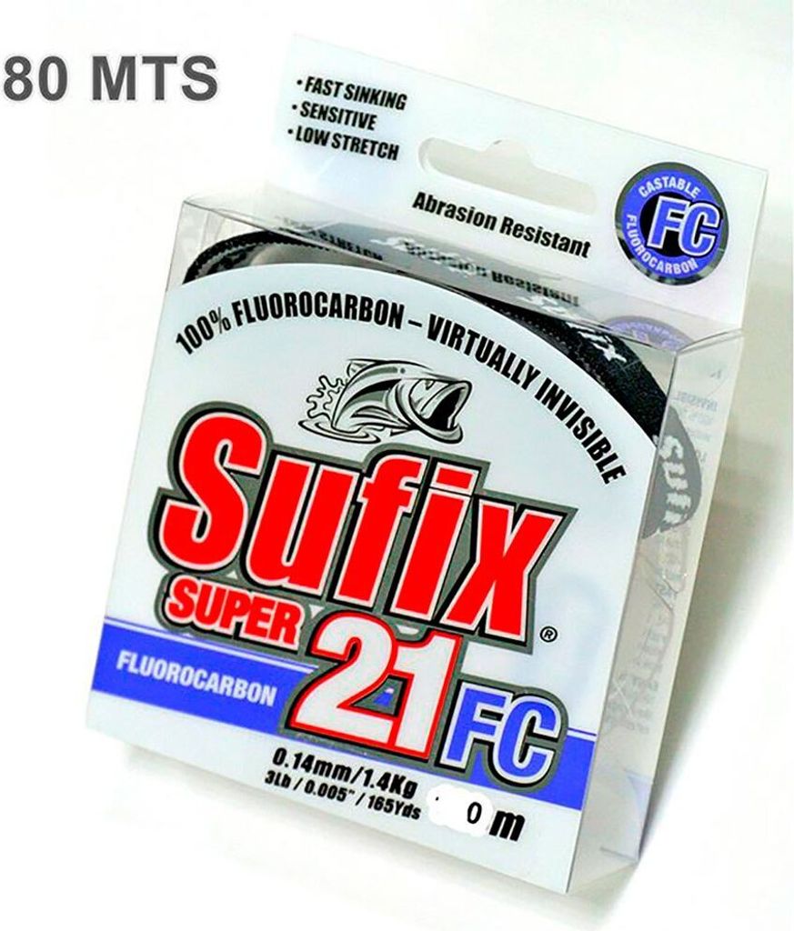 Sufix Super 21 Soc Flurocarbon 80 M Schwarz 0.400 mm Schwarz 0.400 mm
