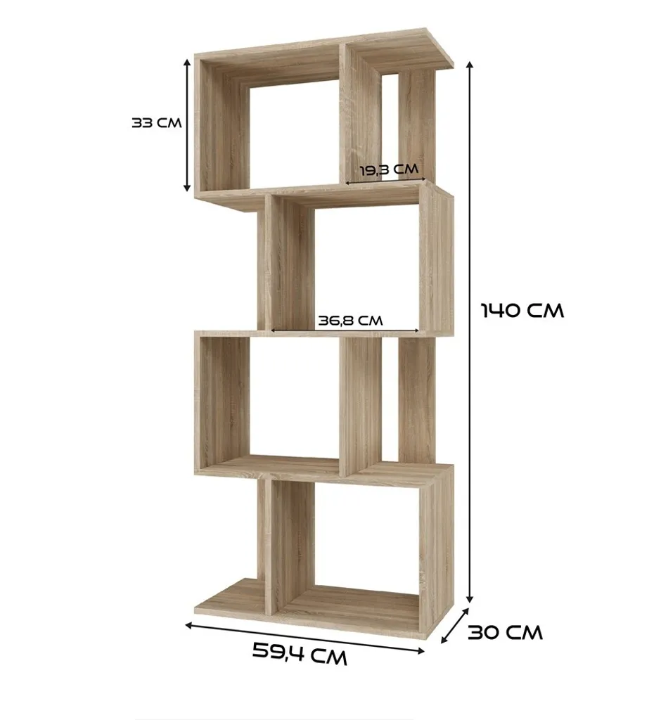 Meuble de rangement AIVO chêne sonoma - Étagère robuste 180 cm haut - 5