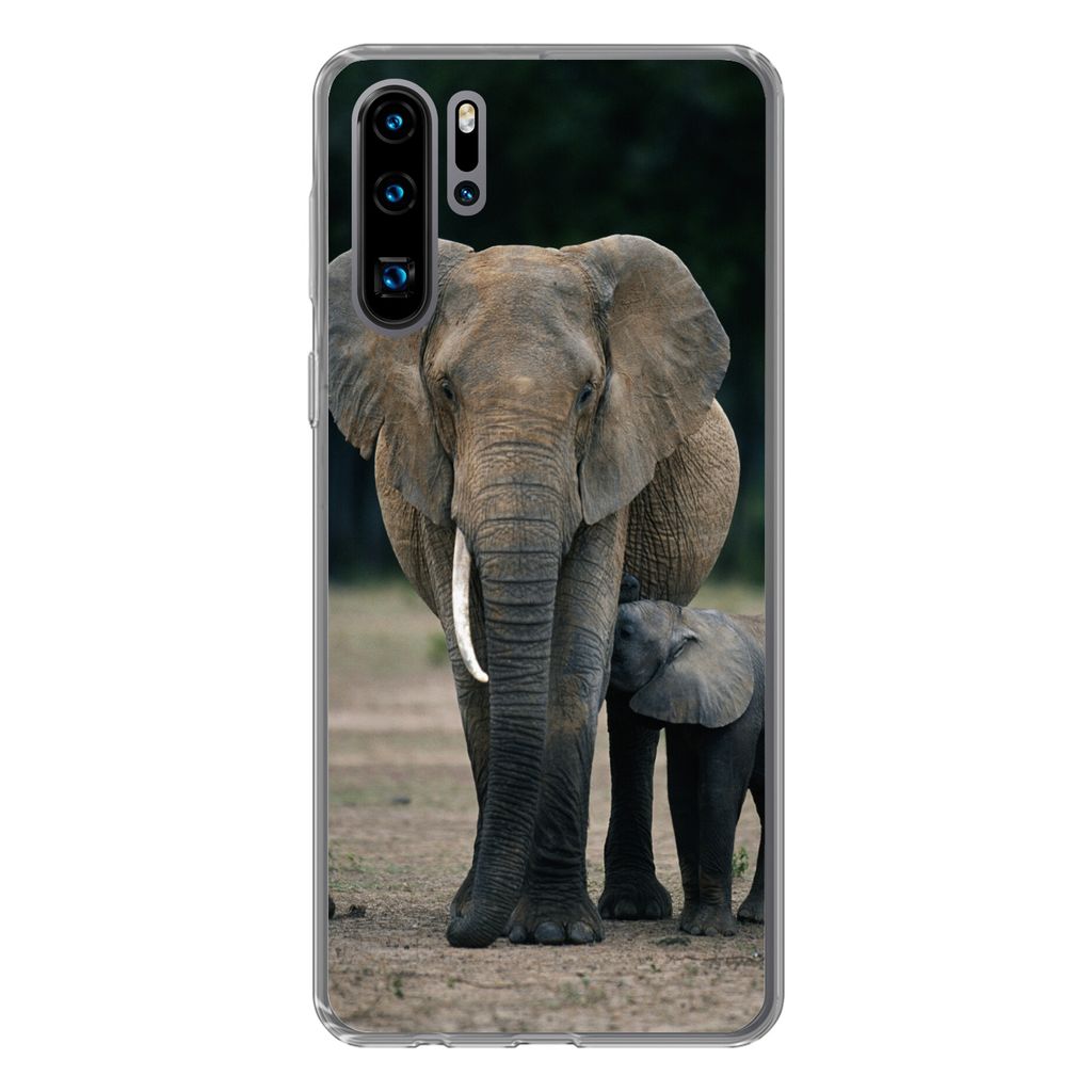 MuchoWow Handyhülle Schutzhülle Hülle für Huawei P30 Pro Elefant - Tiere - Flachland - Natur Silikon Softcase Handy Hülle - Schutzdeckel