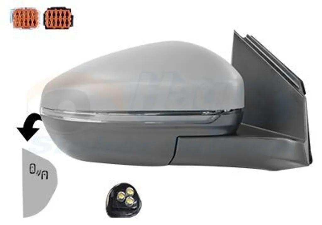 Rétroviseur droit VAN WEZEL 0967828 pour PEUGEOT 3008 SUV Chauffant