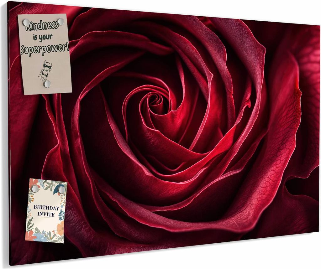 Magnettafel 90x60cm magnetisch & beschreibbar Metall-Board - Rose Makroaufnahme