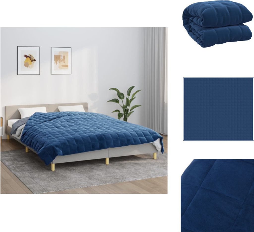 vidaXL Gewichtsdecke Blau 220x240 cm 15 kg Stoff - Decken