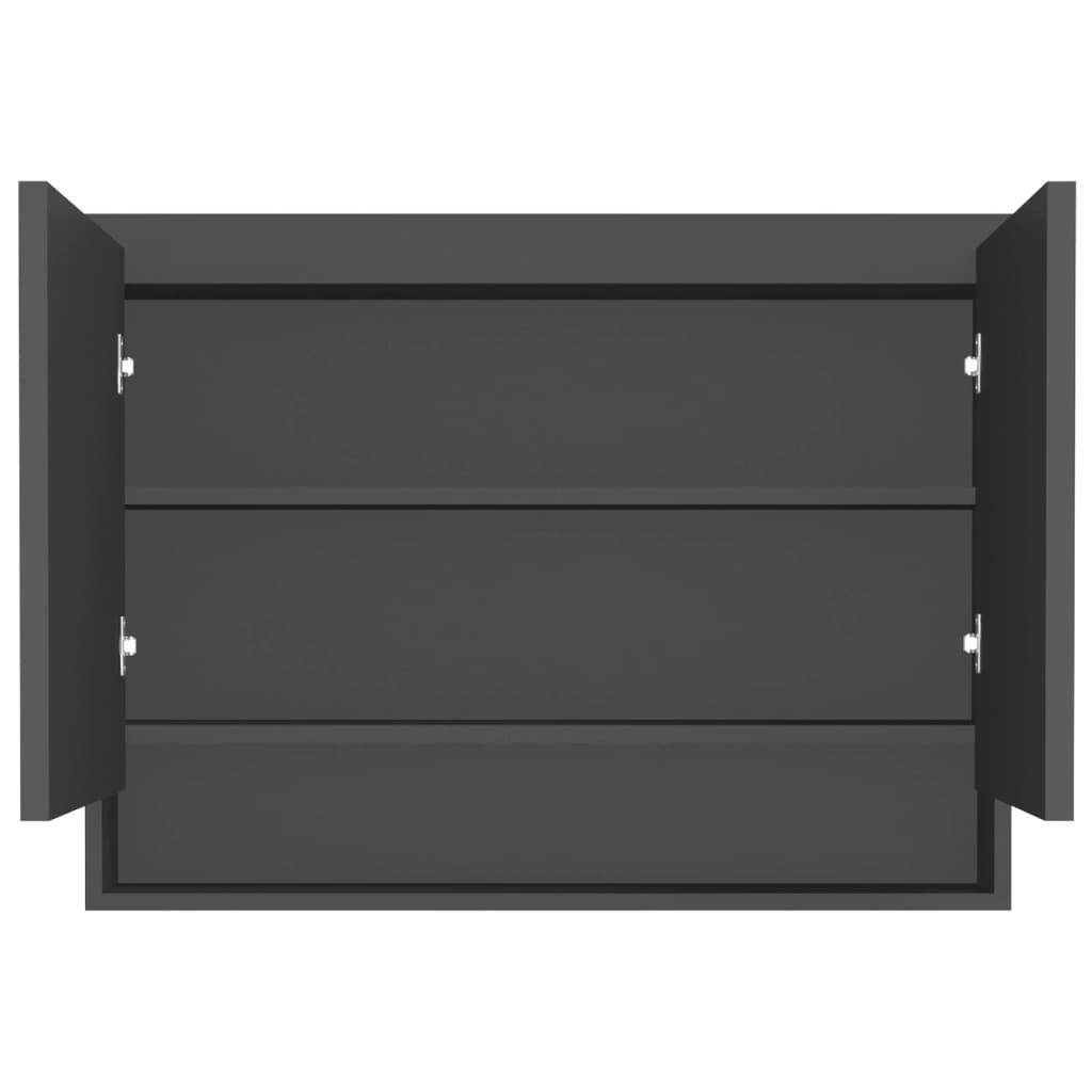 Möbel Spiegelschrank Modernes Design - Badezimmerschrank Badmöbel - fürs Bad 80x15x60 cm MDF Anthrazit Top5653634
