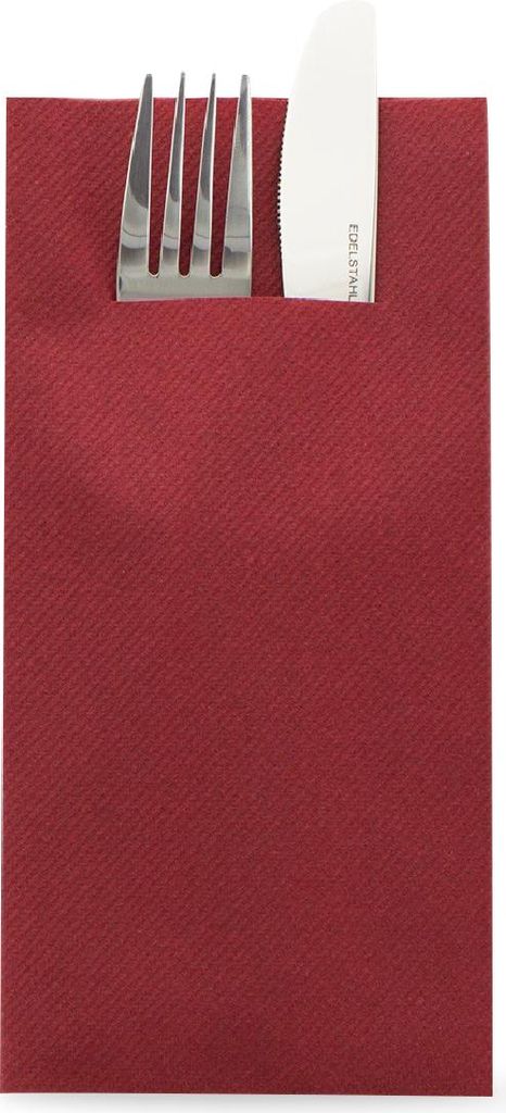 Sovie HORECA Besteckserviette Bordeaux aus Linclass Airlaid Light 40 x 40 cm, 1/8 Falz, 75 Stück