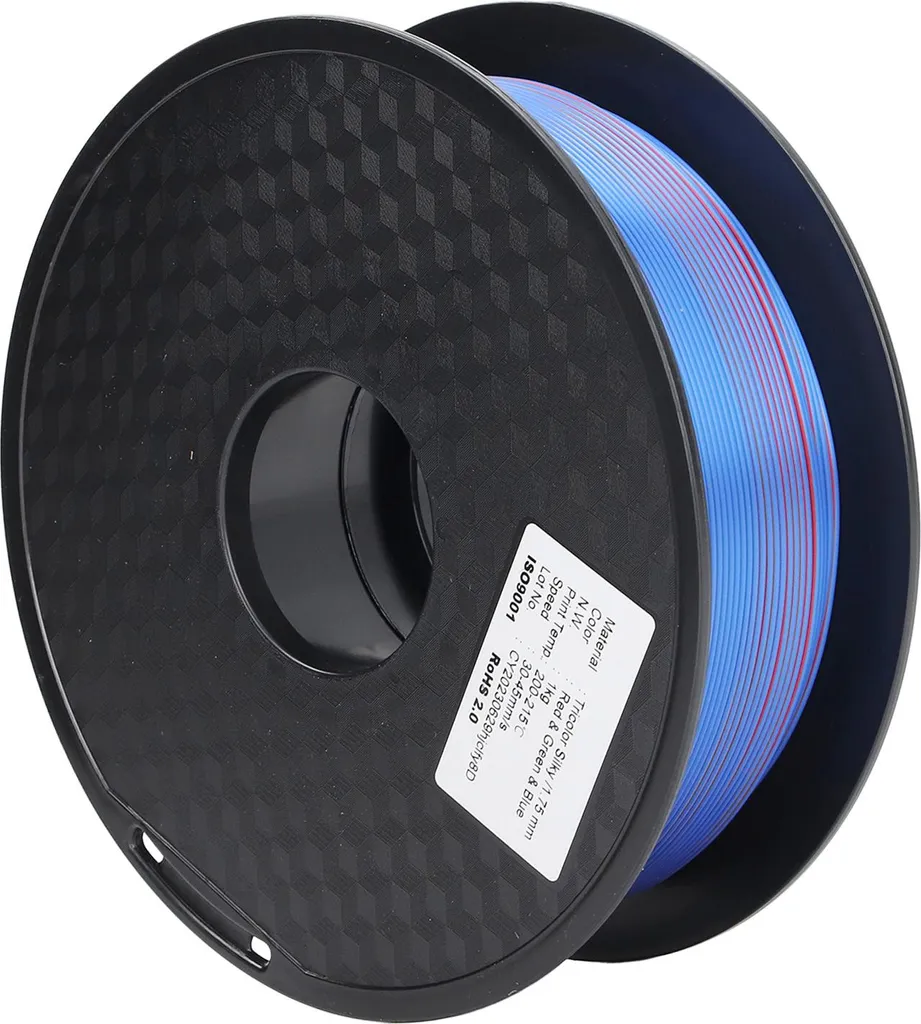 Consommable Impression 3D : Filament PLA Multicolore Satiné 1,75 mm 1kg