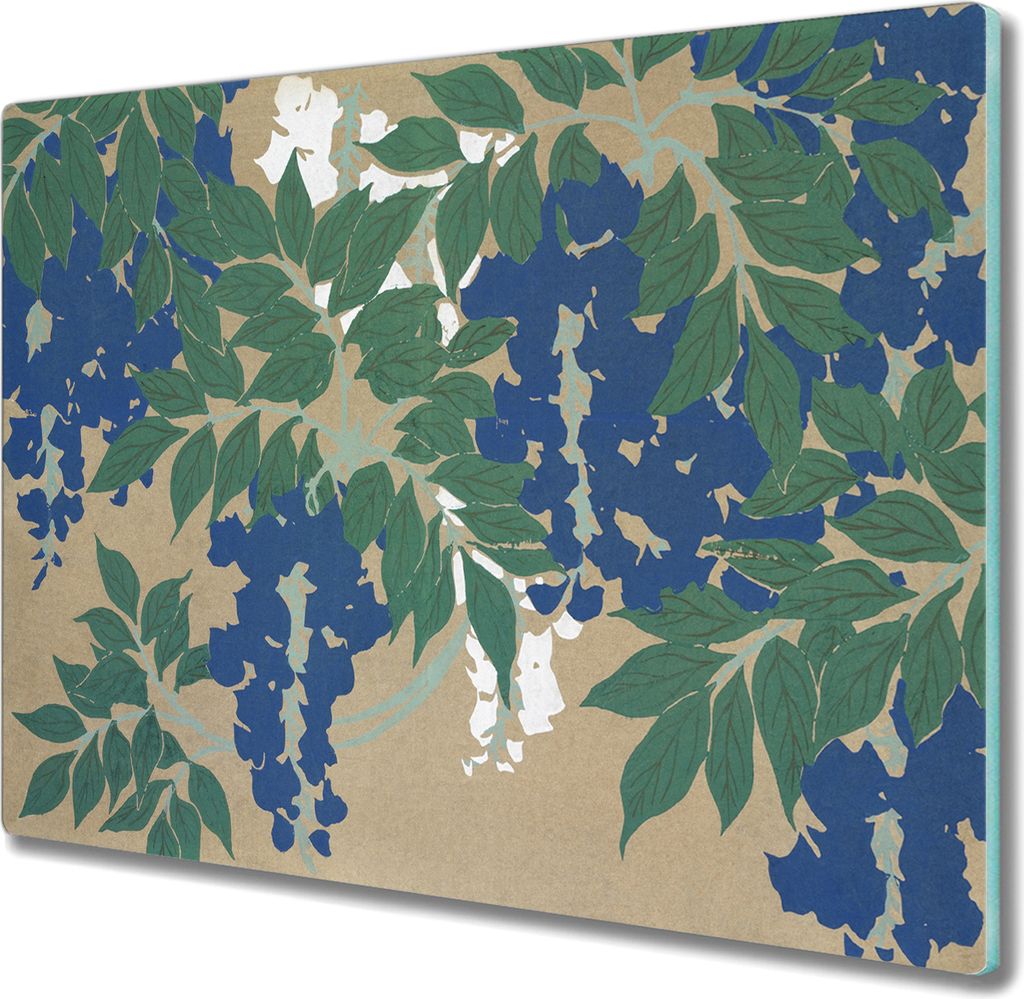 Coloray Küchenbrett Kochplattenabdeckung Hackbrett Schneidebrett Herdabdeckplatte 60x52 cm - Blätter Zweige