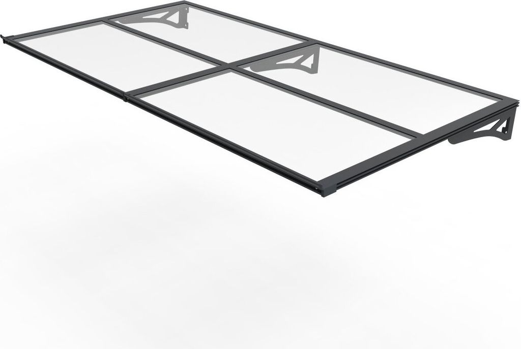 TrendLine Vordach Bordeaus Aluminium schwarz 200 x 90 cm Produktbild 
