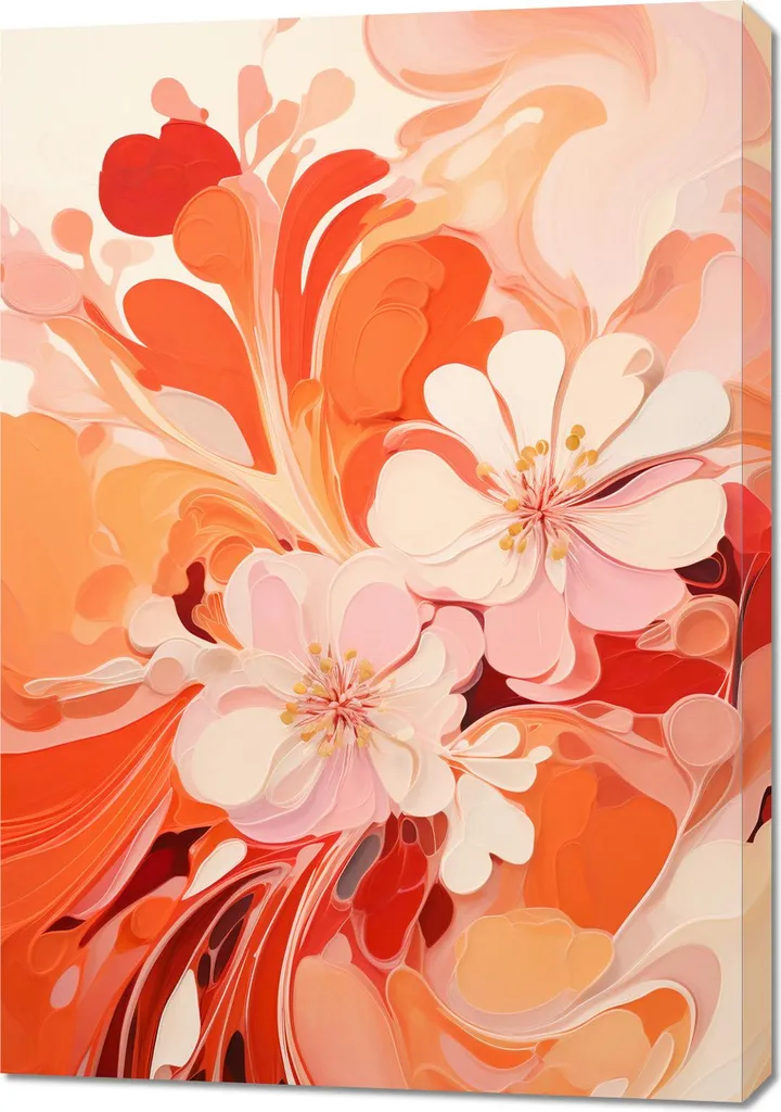 Tableau Danse des Fleurs 70 x 100 cm - Décoration Murale sur Toile