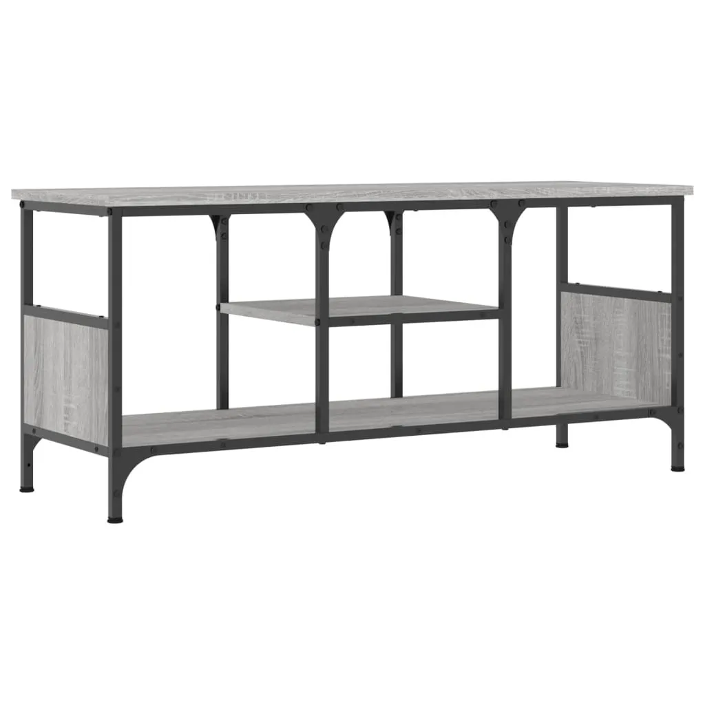 Mobile Porta TV Grigio Sonoma 100x35x45 cm - Stile Industriale Ferro