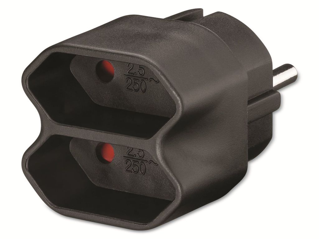 Goobay 51002 Adattatore per presa di corrente, nero - per Immagine del prodotto 