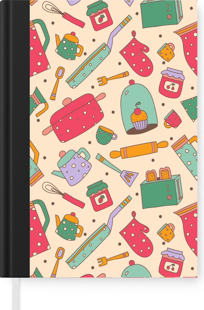 MuchoWow Notizbuch Tagebuch Haushaltsbuch Notebook A5 Küche - Tee - Muster - Notizblock - Notizheft - Notebook - Schreibblock - Papier