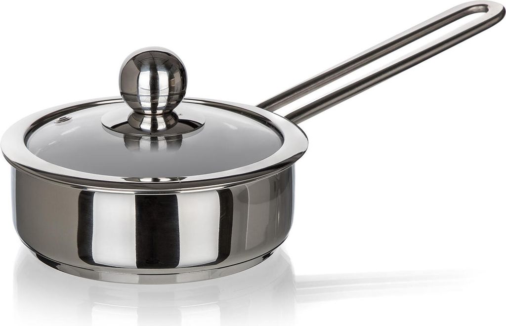Casserole 14cm avec couvercle en verre 0,75l acier Image du produit 