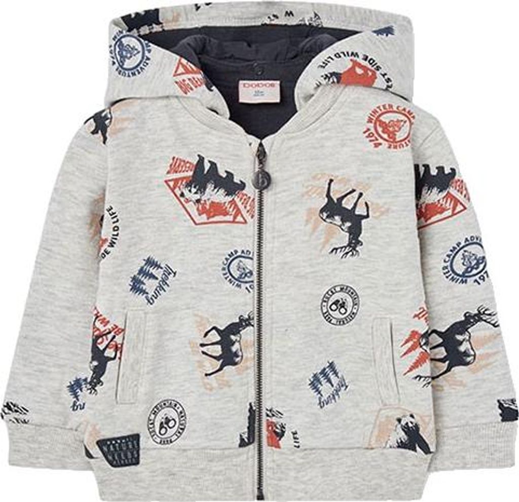 Boboli Fleece Printed Jacke Grau 6 Years Junge Grau 6 Years