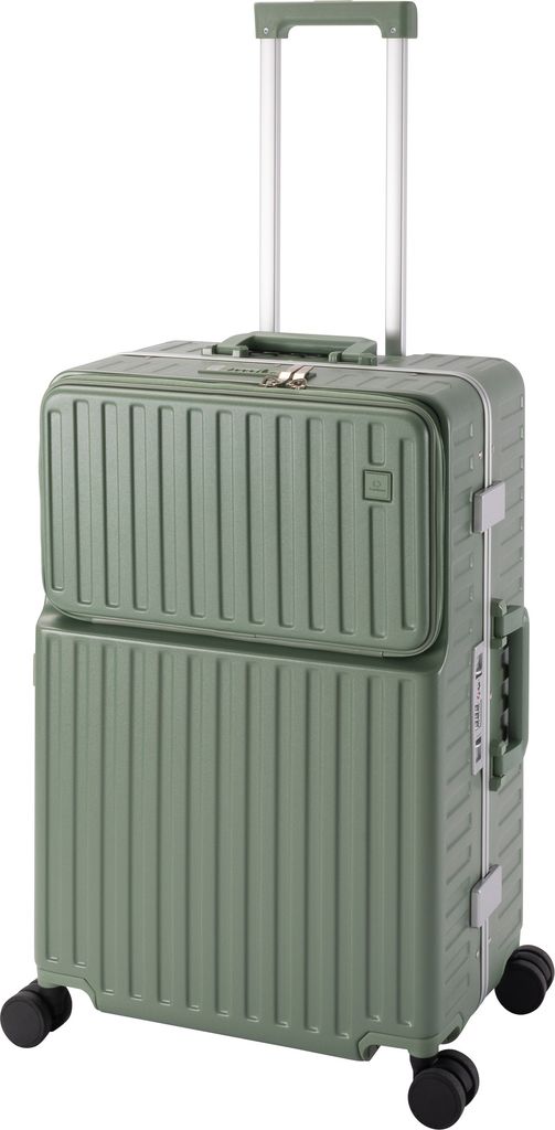 Travelhouse Roma | Trolley mit 4 Rollen mit USB & Getränkehalter 65cm | 65x40x25 cm 4.8 kg | Hellgrün