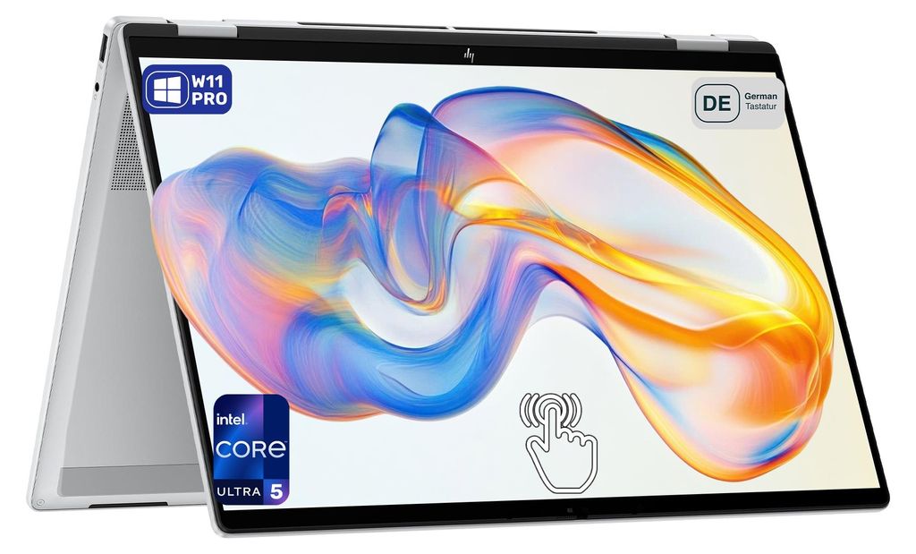 HP OmniBook X Flip 2-in-1 Laptop,Core Ultra 5 226V, 16" 2K Touchscreen (1920 x 1200), Arc Graphics 130V, Deutsches Tastatur-Layout, Wi-Fi 7, Windo...