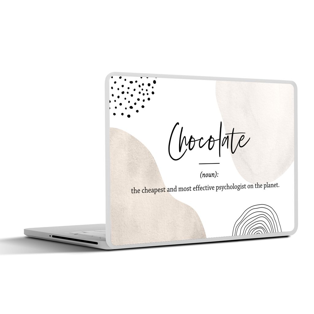 MuchoWow Laptop Aufkleber Sticker Cover Sprichwörter - Schokolade - Zitate - Wörterbuch - Definition Schokolade 36.5x27.5 cm - Laptop-Sticker