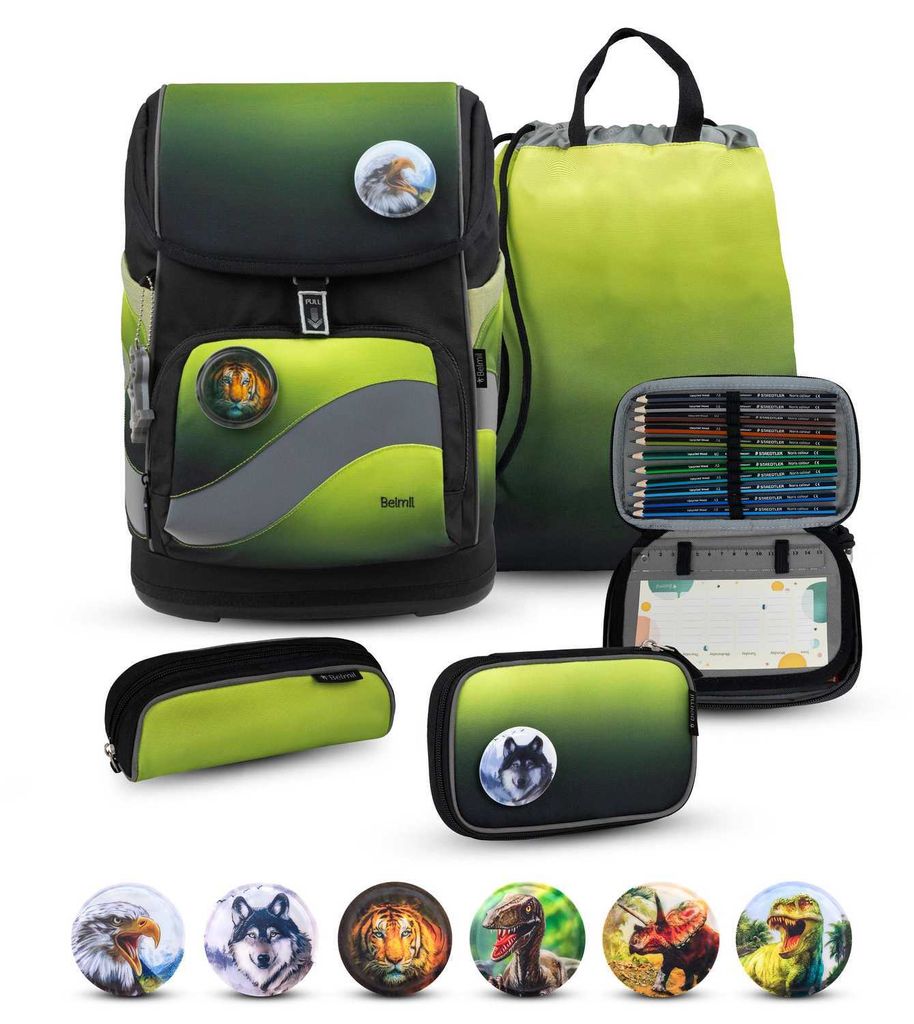 Belmil Premium Smarty Plus Schulra nzen-Set 5-tlg - Black Green