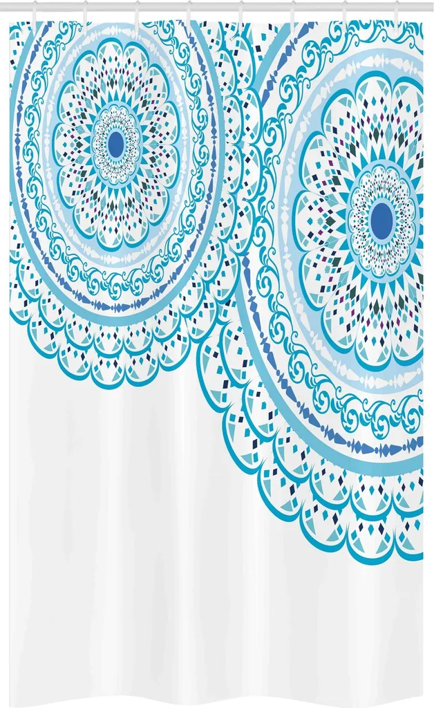 Tenda Doccia Piccola 120x180 ABAKUHAUS Mandala Azzurra - Top Quality
