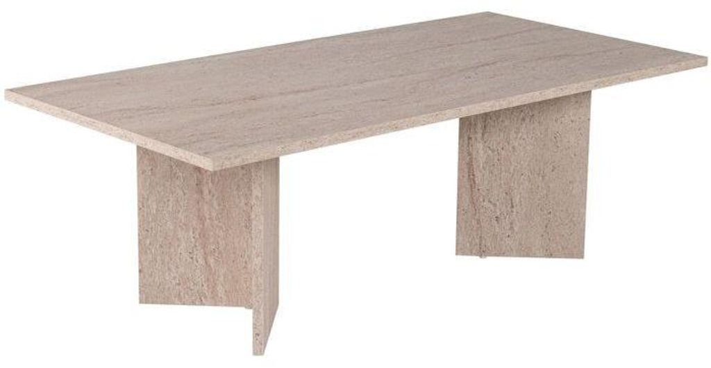 Tafel SABIN, travertin-look, melaminepanelen, rechthoekig, Productafbeelding 