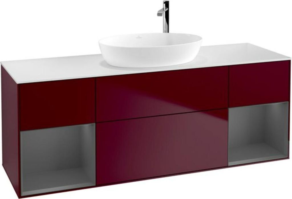 V&B Waschtischunterschrank Wandbeleuchtung Finion 160cm, Pl w m, Reg Anthrac. m Lac, Peo m