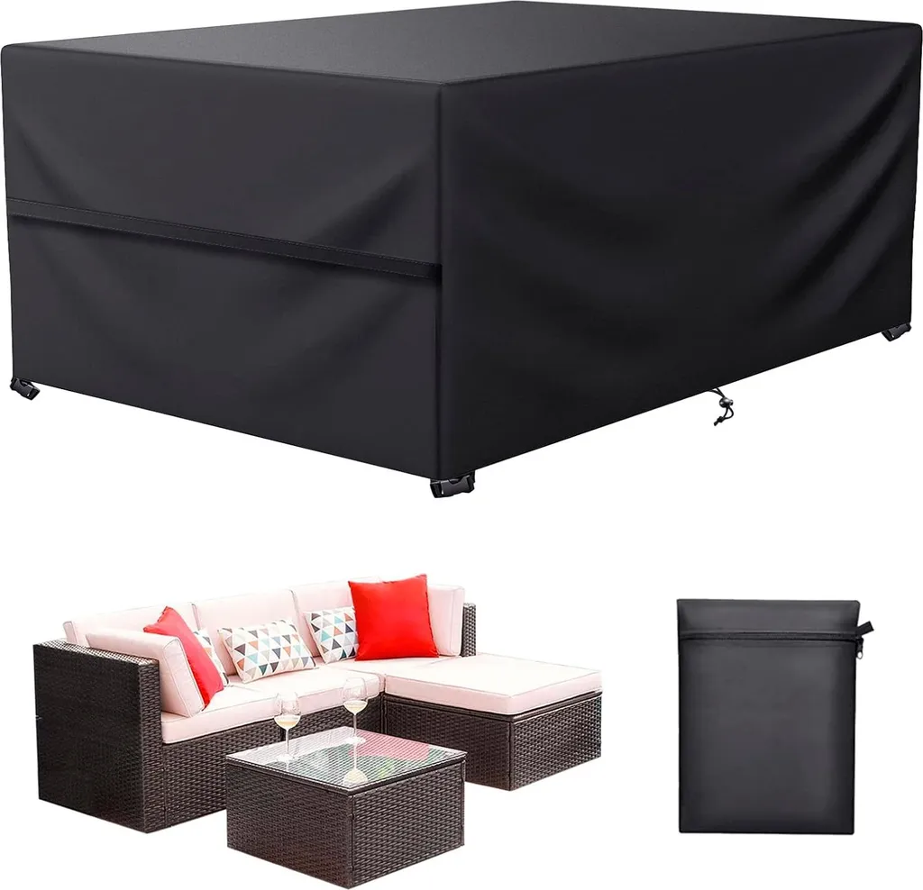 Bâche de protection table de jardin 230x165 cm housse hivernage