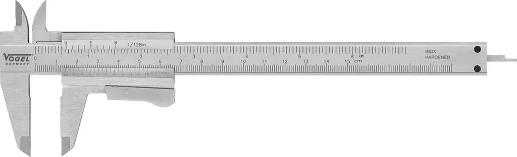 Pied à coulisse Vogel DIN 862 monobloc - Acier inox et verrouillage