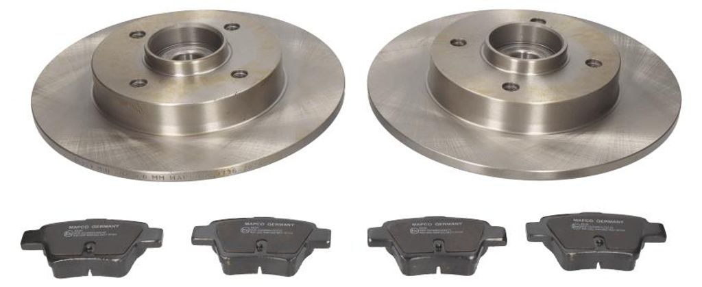 MAPCO Bremsenset Hinten Bremsscheiben Beläge Satz passend für PEUGEOT 307 CC (3B) 249mm