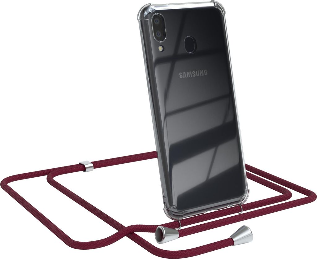 EAZY CASE Handykette mit Hülle für Samsung Galaxy M20 Backcover Handykette, zum Umhängen in Rot