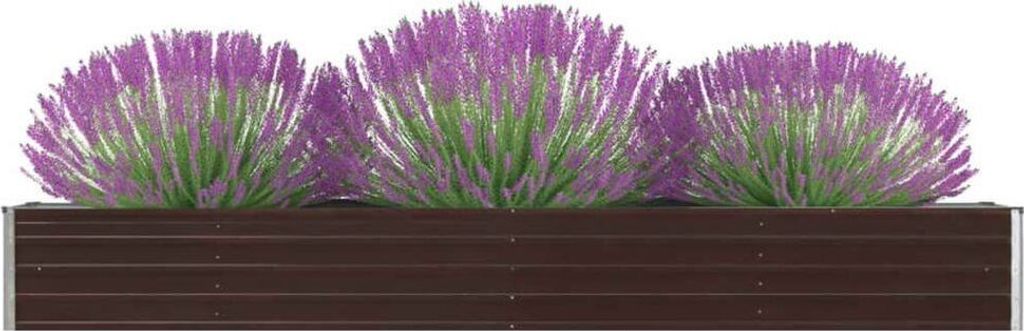Lit surélevé de jardin Acier galvanisé 320×40×45 cm Brun Image du produit 
