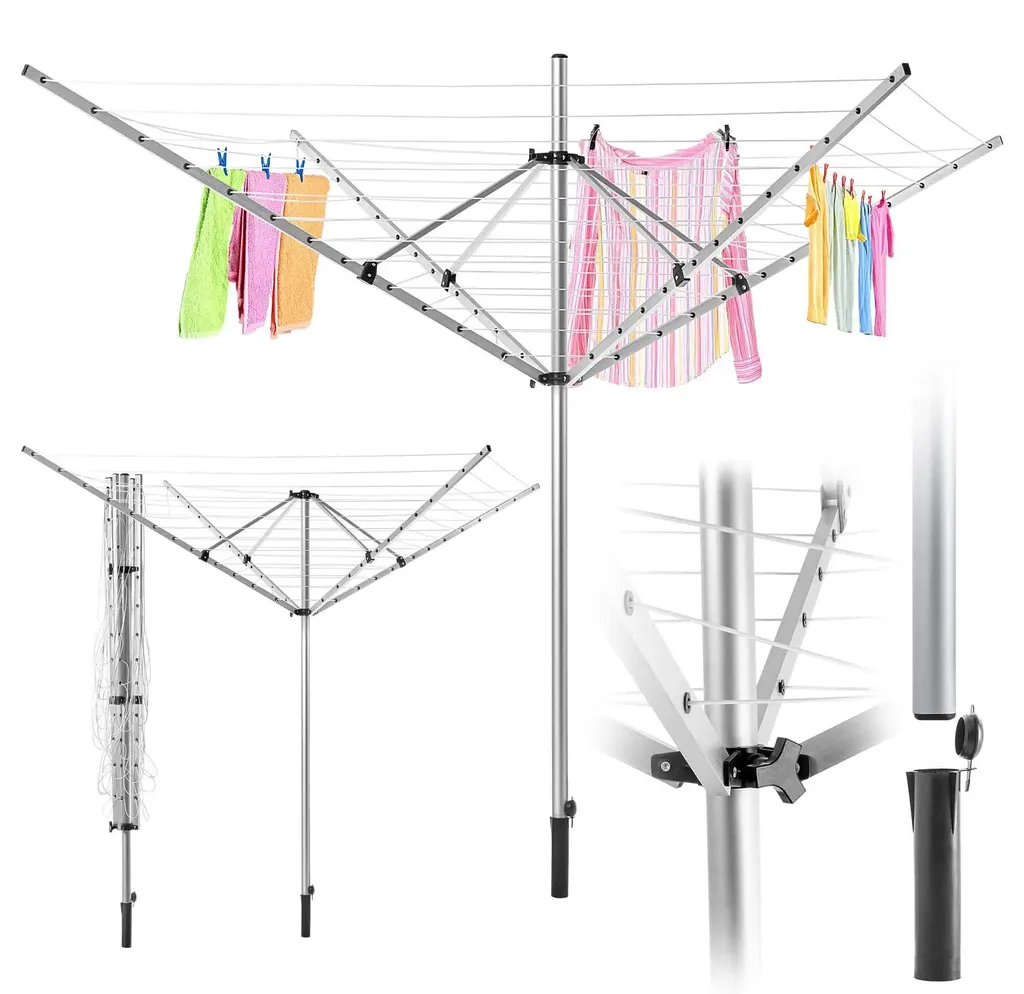 Séchoir rotatif 180 cm pliable - Structure robuste P12 haute qualité - 3