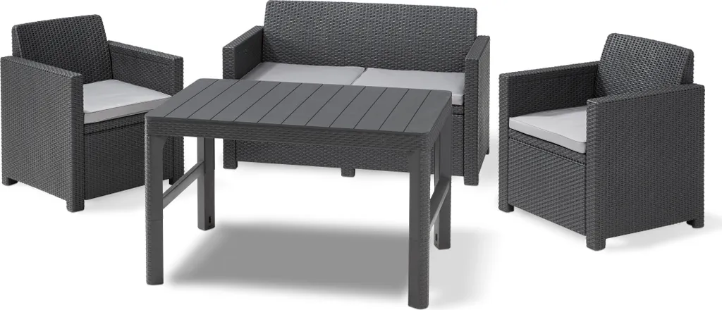 Table de jardin modulable Allibert Lyon 2 en 1 gris graphite - 17