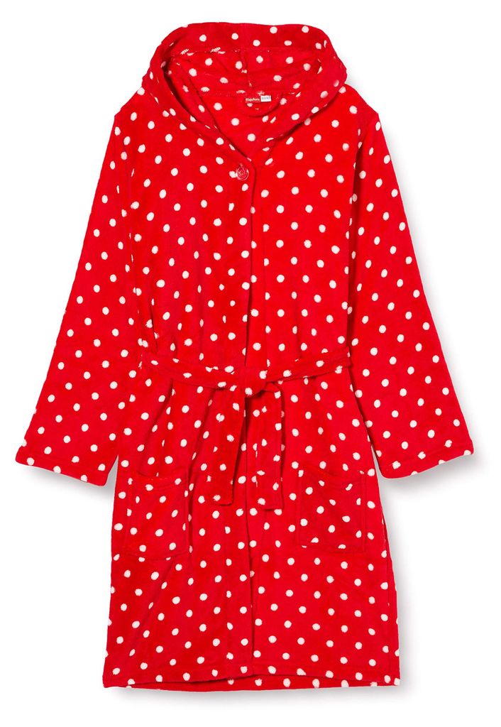 Playshoes - Accappatoio in pile per bambini - Rosso a pois, Immagine del prodotto 