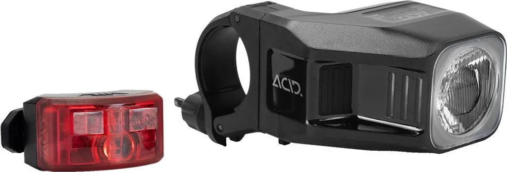 Acid Pro 100 kit éclairage 100 lux argent rechargeable pour cycliste