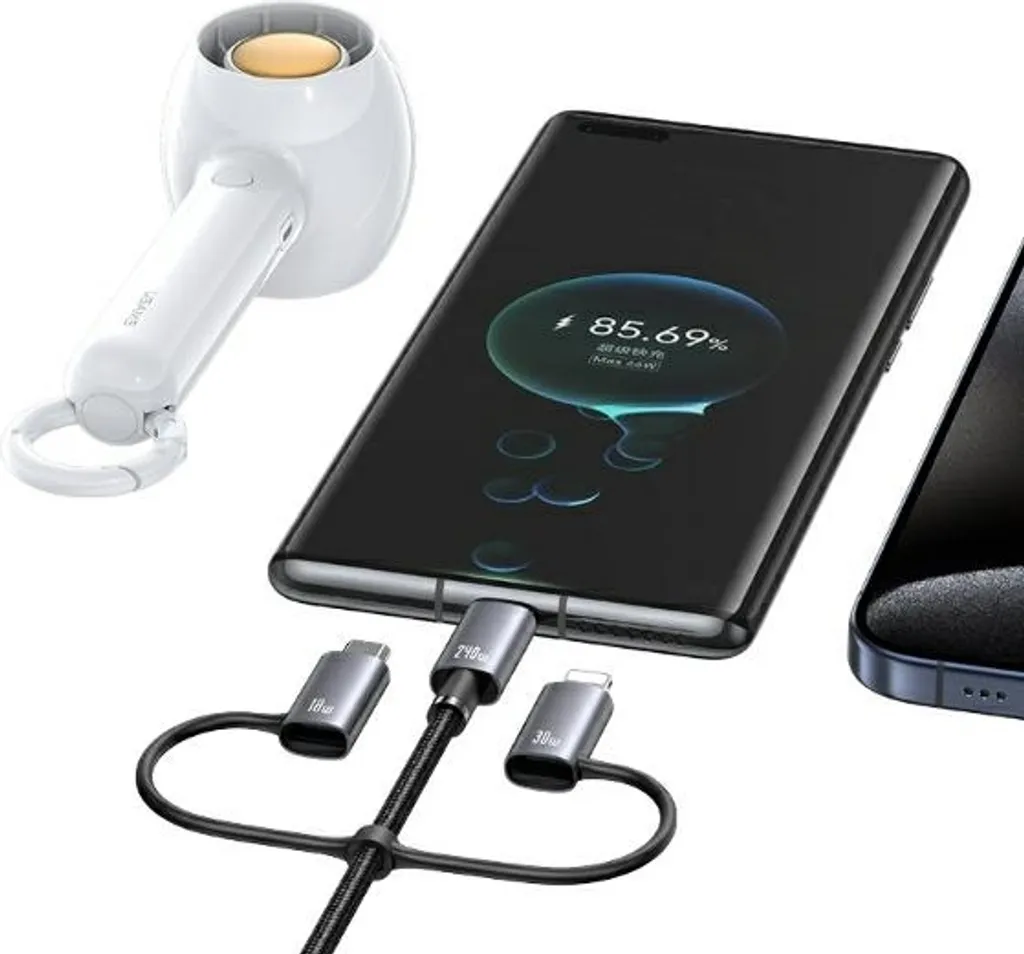 Usams 6 in 1 Cavo Viaggio 240W Display - Sufeng 2M per iPhone e PC - 6