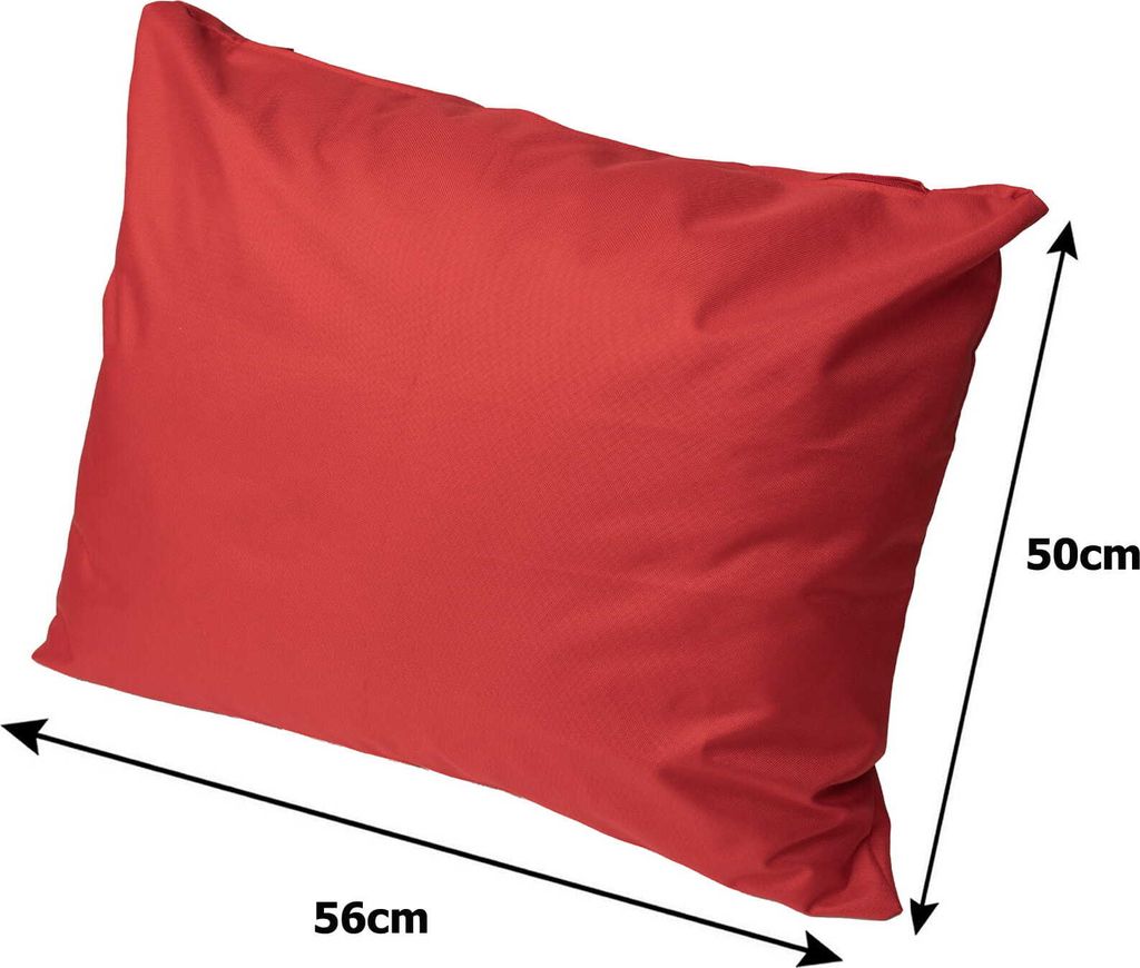 Gartenkissen Set Rot – 170x60 + 4x50x56 cm Gartenkissen für Produktbild 