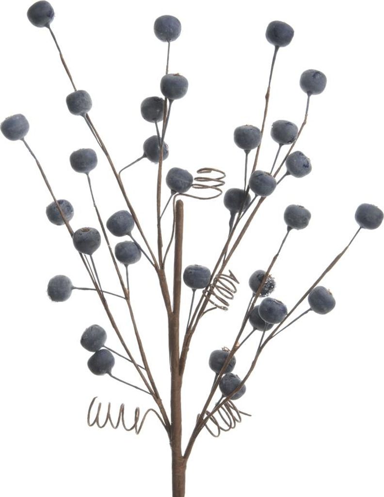 Zweig Dekozweig Beerenstrauß blau Schlehe frostig