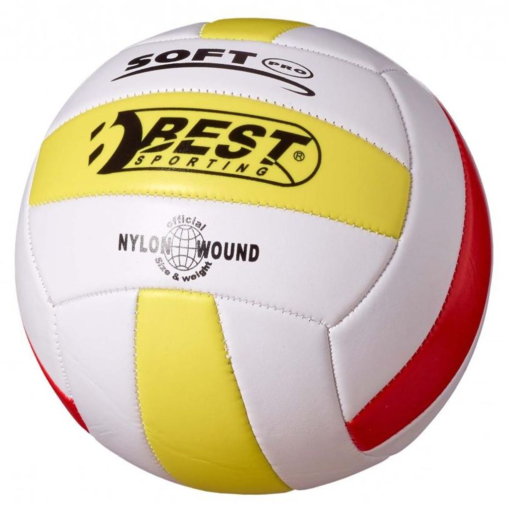 Best Sporting Volleyball Soft Pro Größe 5, weiß/gelb/rot Produktbild 