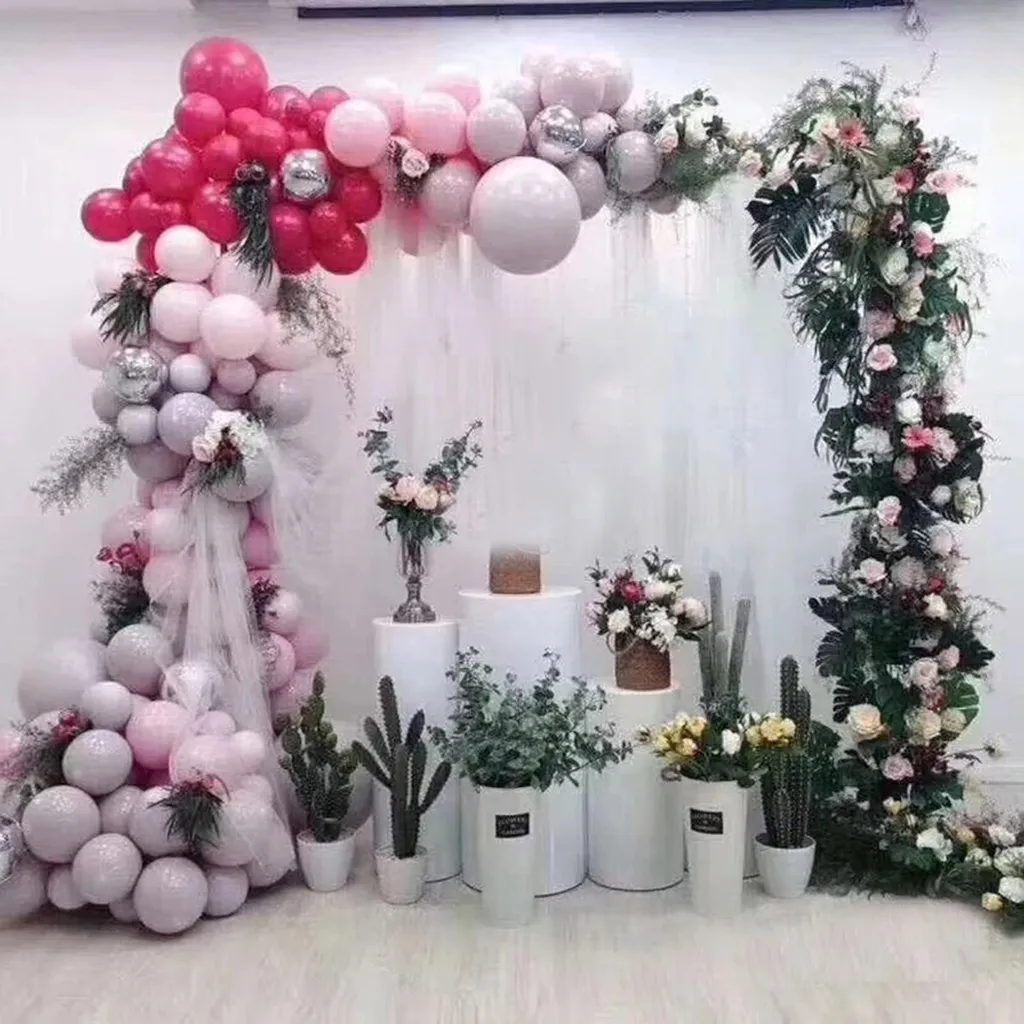 Support arche décorative dorée 2m pour fleurs et ballons de cérémonie - 10