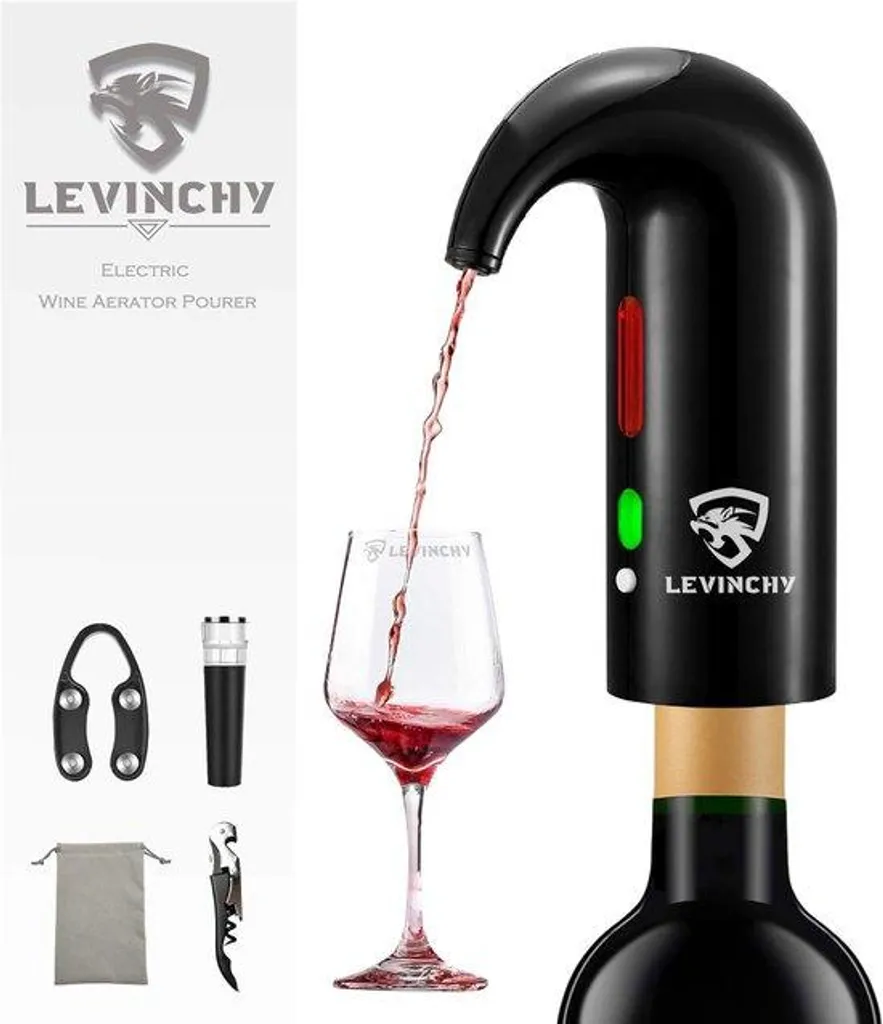 Aérateur de vin électrique noir : fini l'attente avec ce filtre intégré