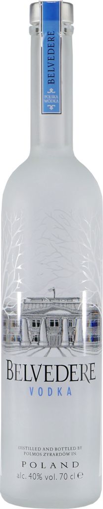 A bottle of Belvedere Vodka.