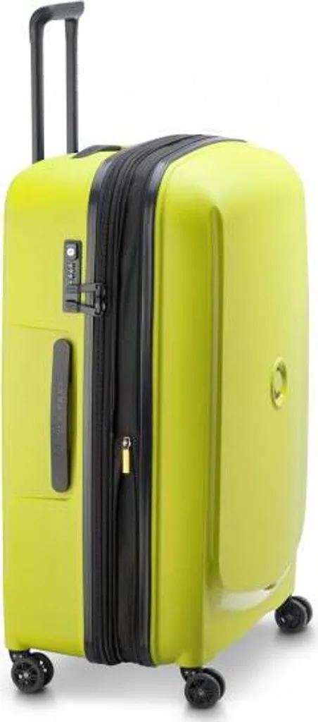 Valise extensible Belmont Plus Delsey 76cm sécurité TSA vert chartreuse