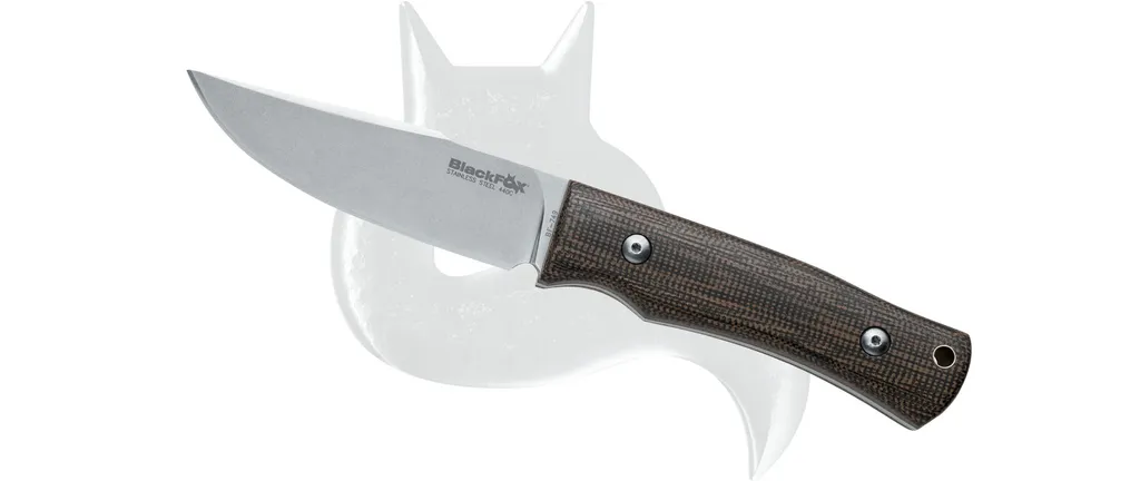 Couteau à lame fixe FOX Black Explorator en acier 440C stonewashed