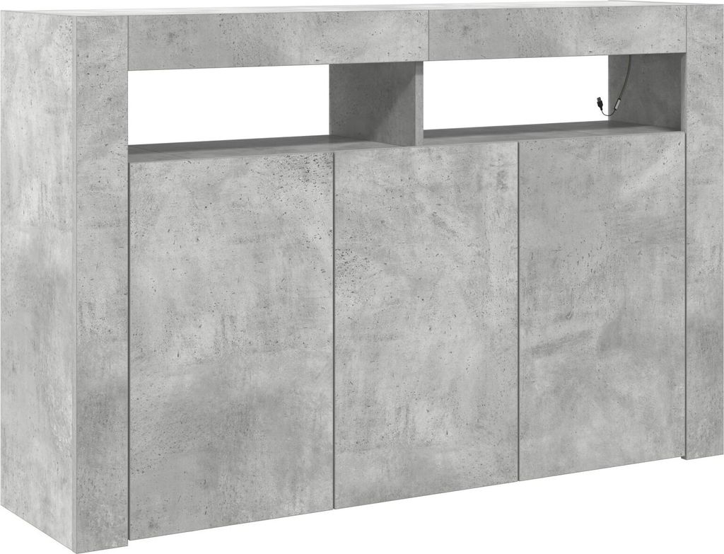 Möbel Sideboard Beton Grau Engineered Wood 116 x 30 x 75 cm Rechteckig - Kommoden 3333879