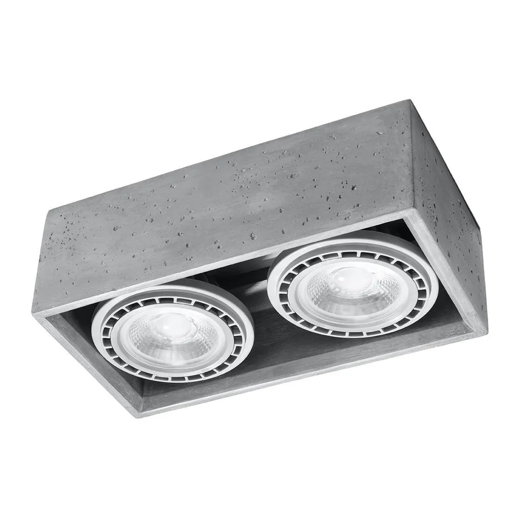 Sollux QUATRO 2 Concrete Ceiling Light | Eccellenza Materica 2xGU10