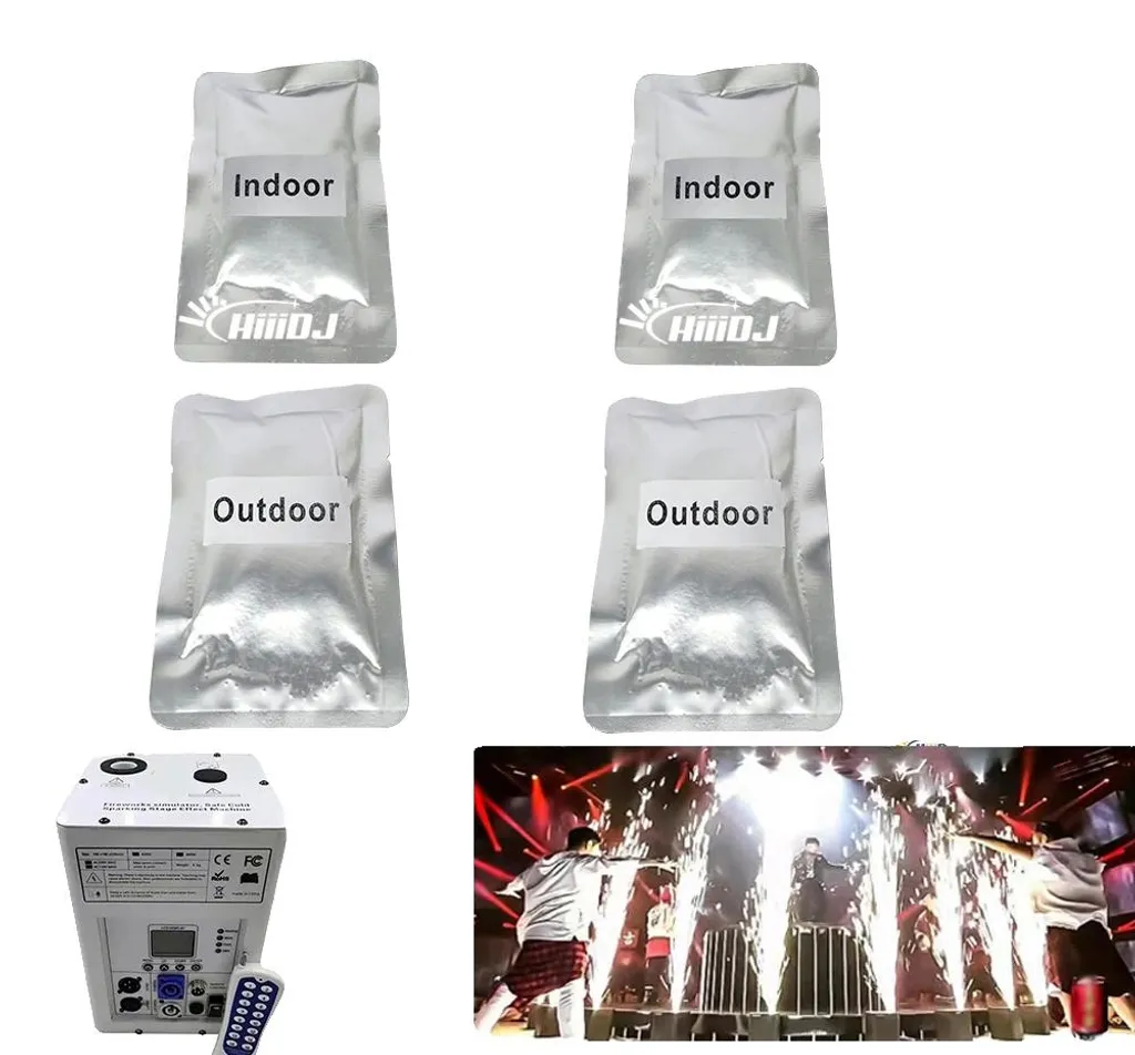 Machine à étincelles froides professionnelle jet 5m et 4 sacs de titane