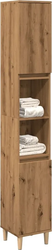 Mobiletto Colonna Bagno 30x30x190 - Effetto Rovere Artisan Materico - 3