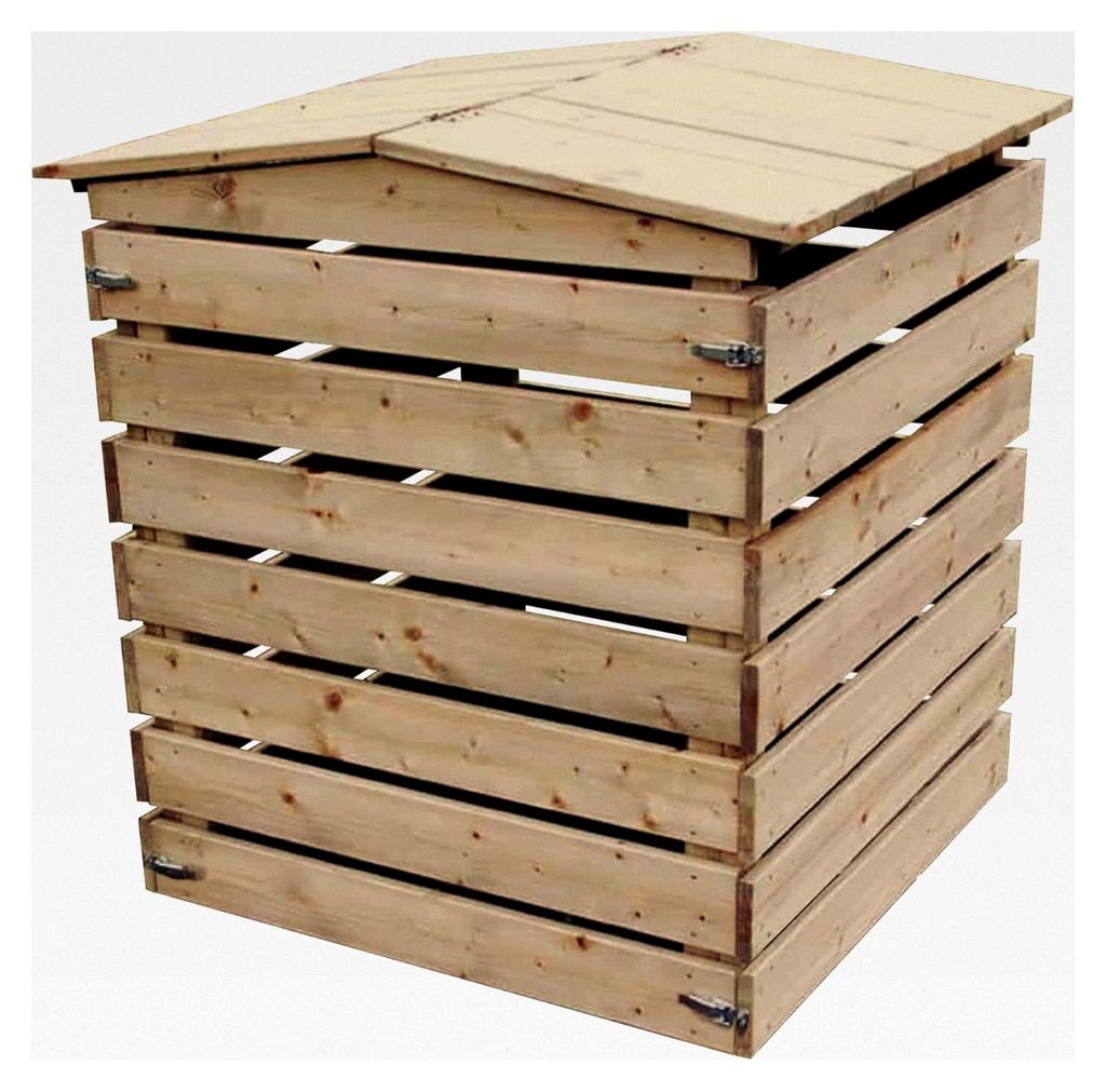 Holzkomposter 450L für den Garten – Komposter aus imprägniertem Fichtenholz mit Deckel und abnehmbaren Seitenteilen, wetterfester Schnellkompos...