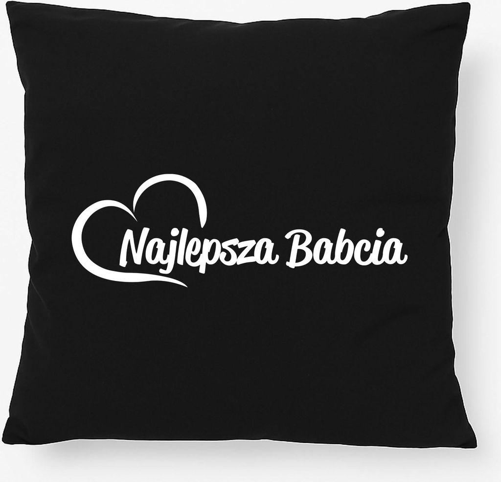 Huuraa Kissen Najlepsza Babcia Serce 40x40cm mit Füllung Black Baumwolle Dekokissen Geschenkidee